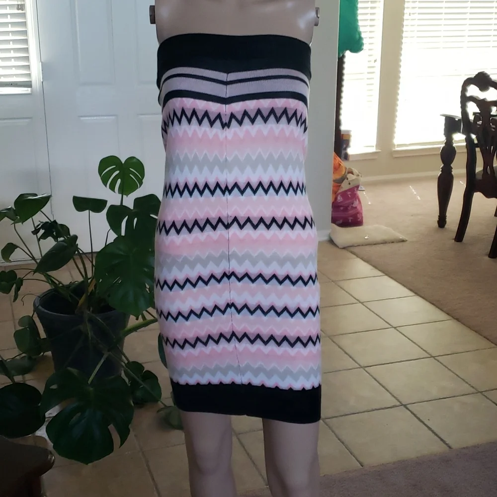 7th Avenue s heart beat zig zag stretch convertible tube sweater skirt/ dress - Picture 4 of 9